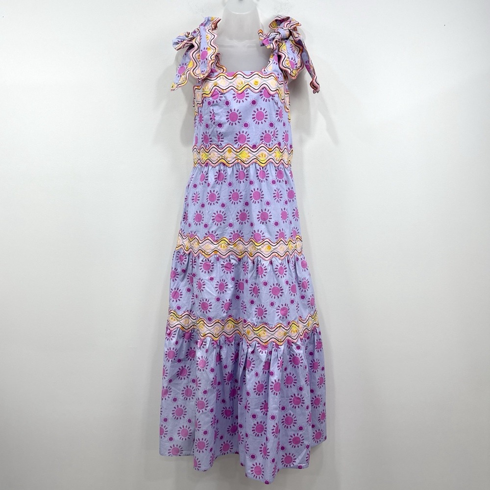 Celia B Elara Dress M NWT Boho Statement Maximalist Eclectic Tiered Maxi Resort